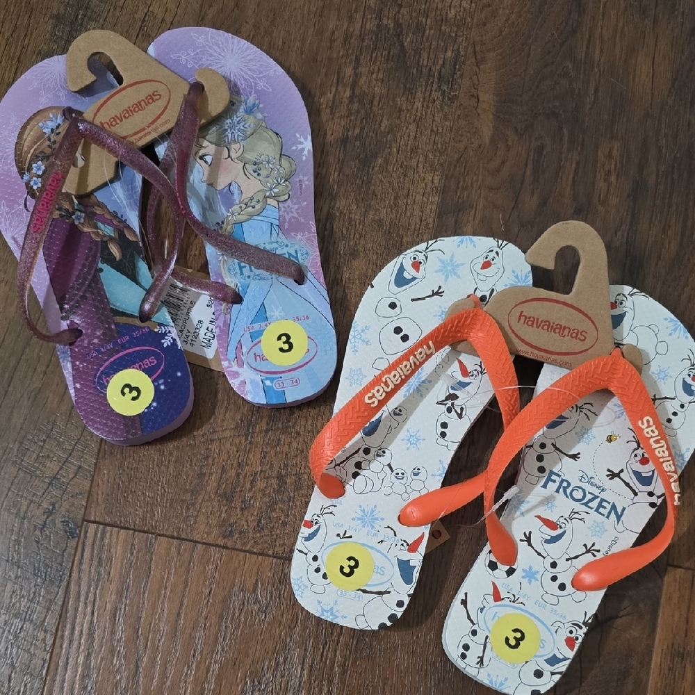 Havaianas Purple and White Sandals Comfortable Flip Flops